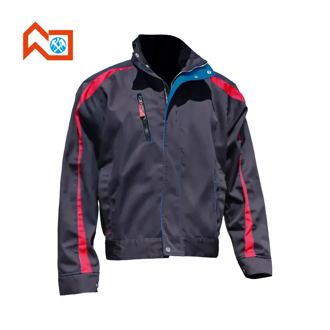 Funktionsjacke DACHDECKER "Obenauf" PRO anthrazit/rot