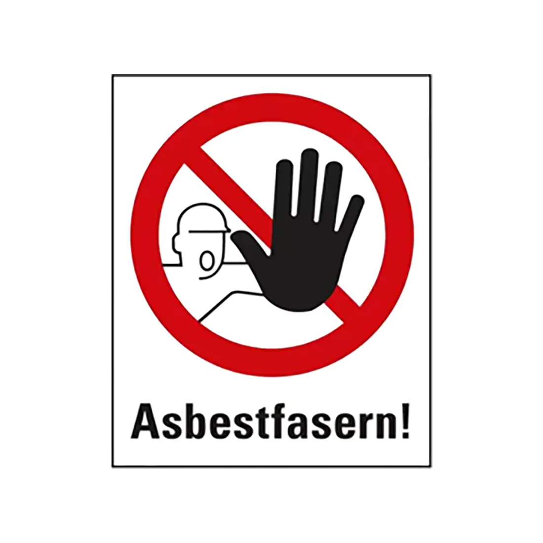 Kunststoff-Schild "Asbestfasern" 700x500x1mm weiß/rot/schwarz