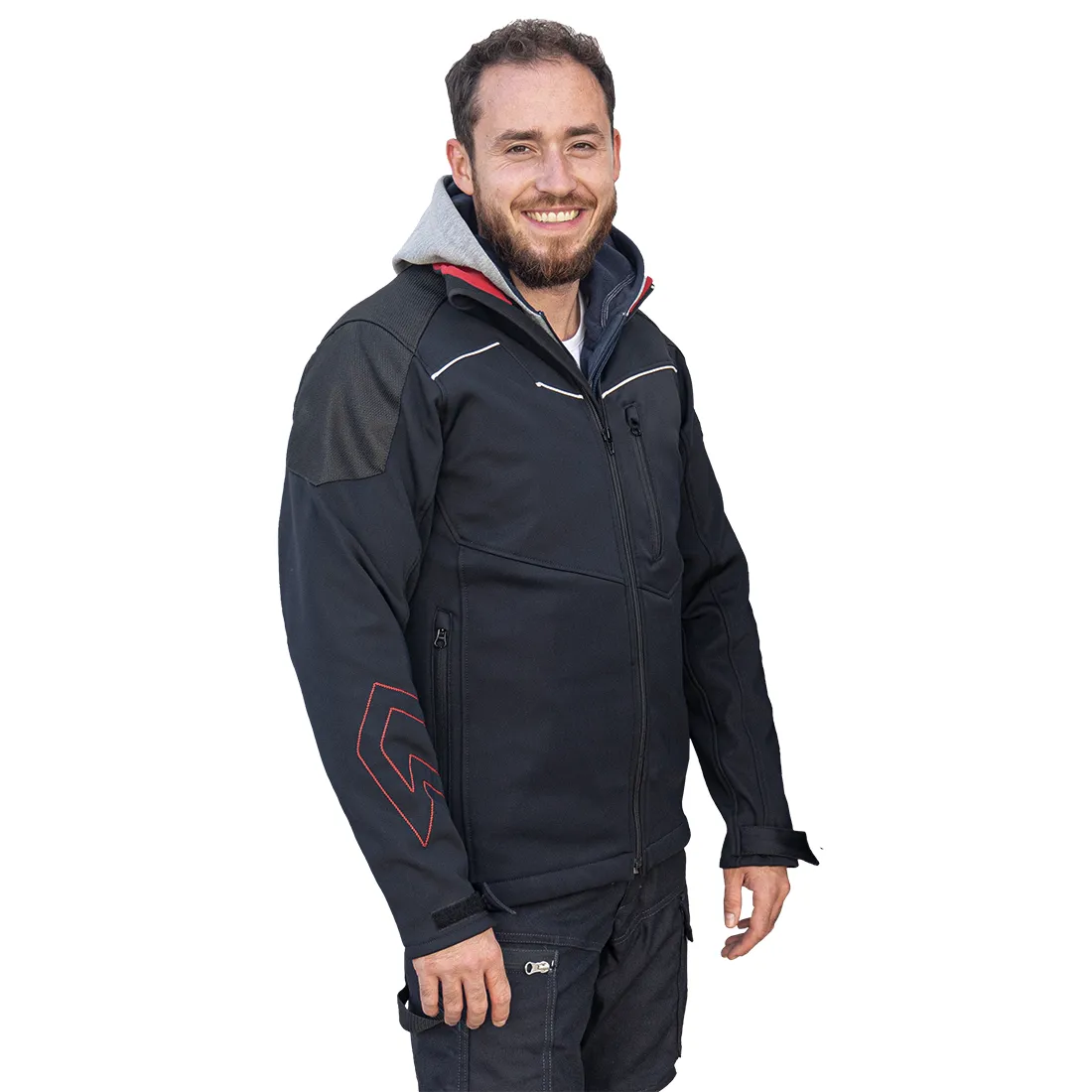 ROOFING XPERT - Softshell-Jacke schwarz/rot