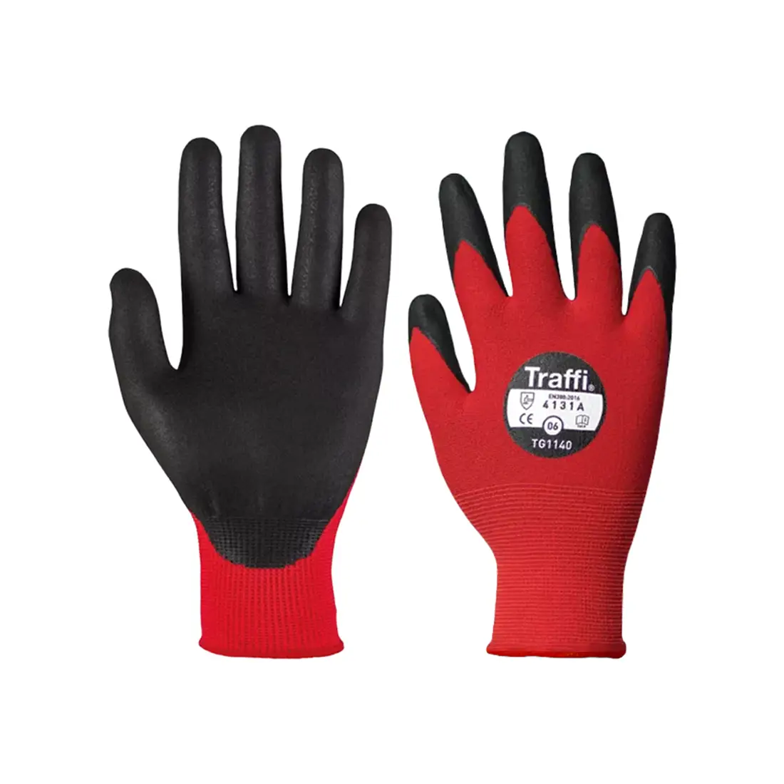 TRAFFI - Schnittschutzhandschuh Morphic 1 rot/schwarz