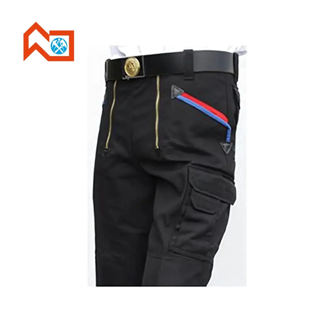 JOB - Zunft-Hose UNCOOL Doppel-Pilot schwarz mit blau/roter Taschenpaspelierung