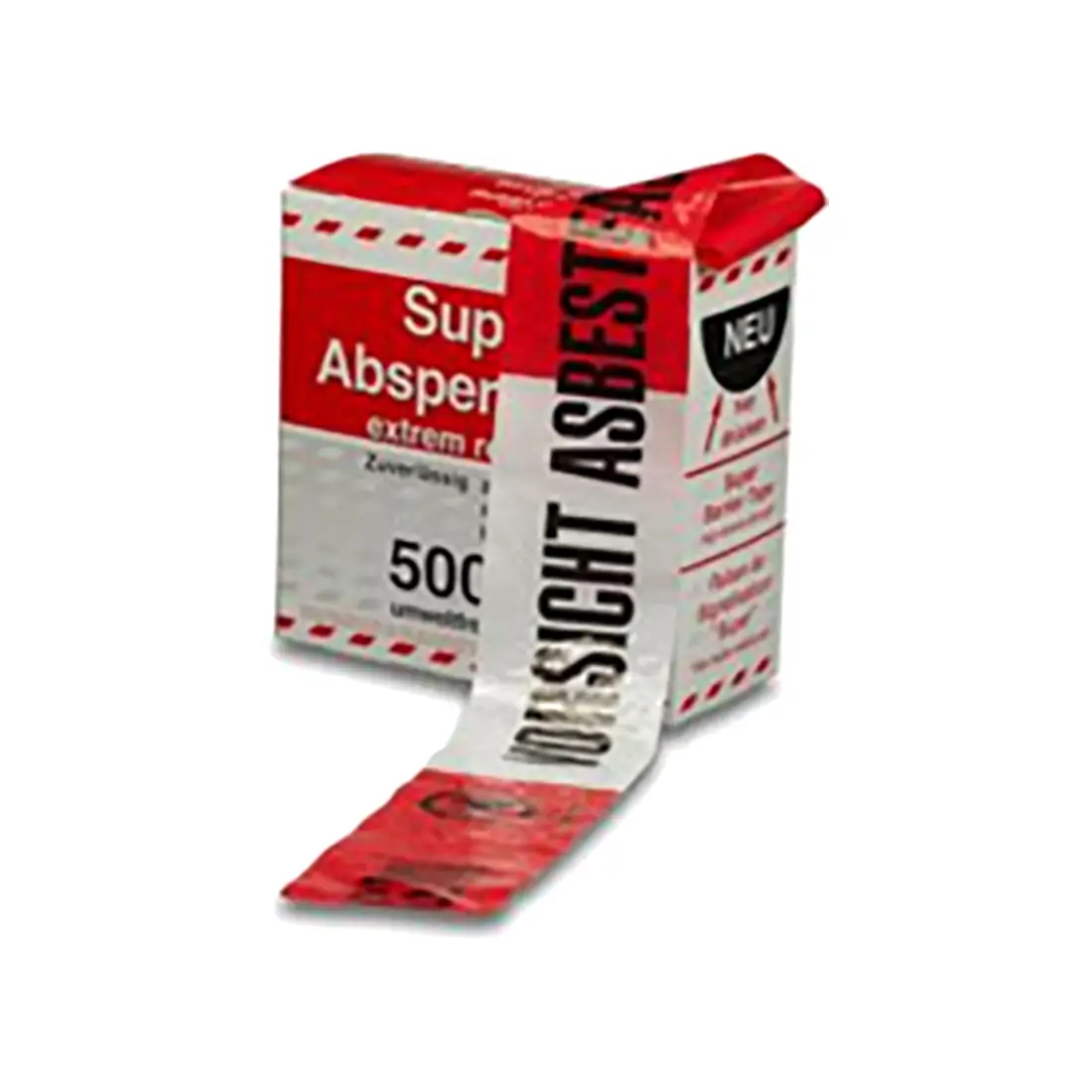 Absperrband "Vorsicht Asbestfasern!" 500x80mm rot/weiß