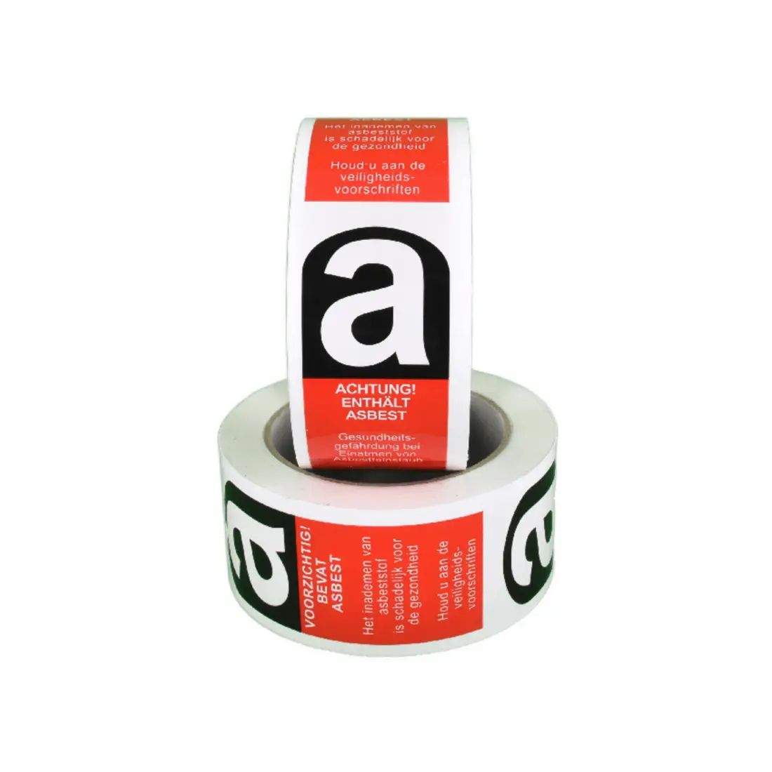 Warnklebeband-PVC "Achtung Asbest" weiß/rot/schwarz