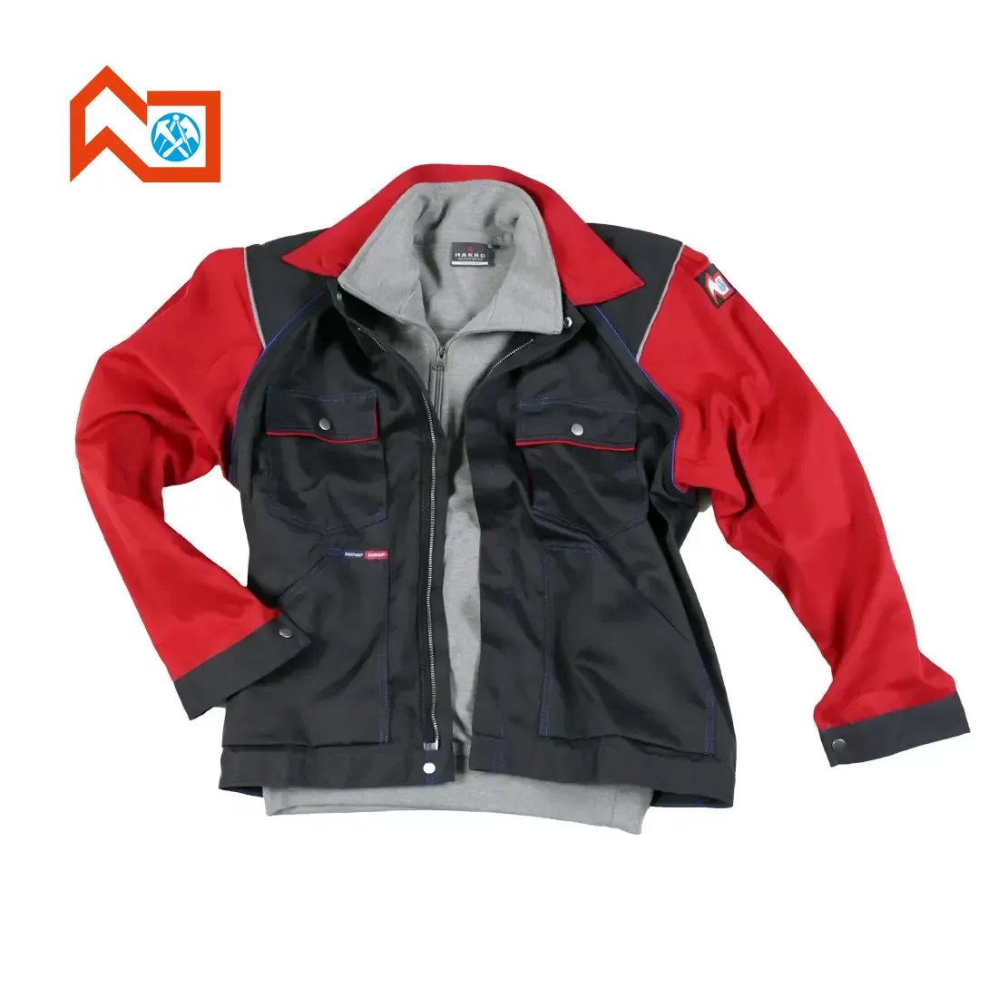 Bundjacke DACHDECKER "Obenauf" anthrazit/rot