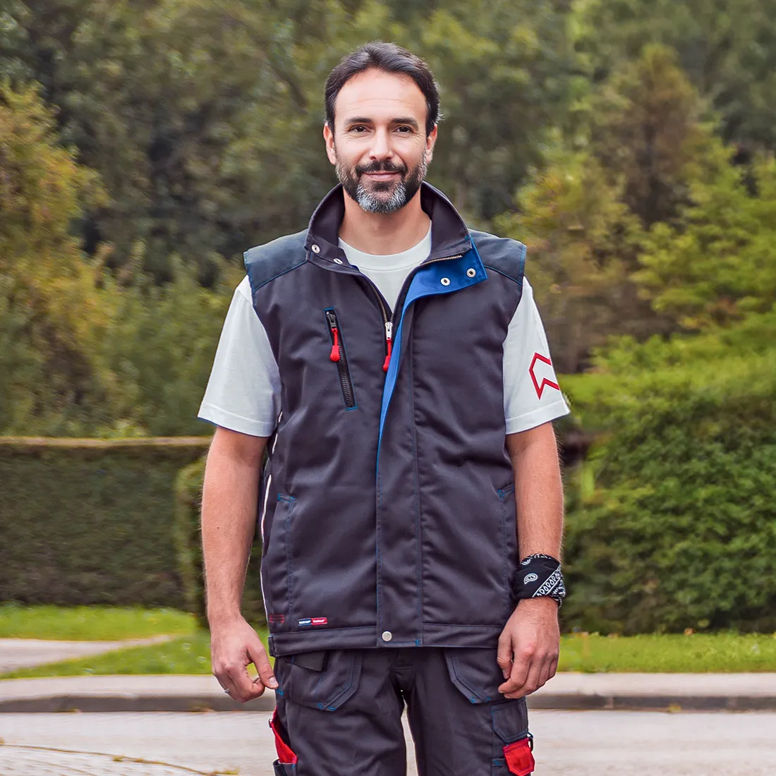 Funktionsweste DACHDECKER "Obenauf" PRO anthrazit/rot