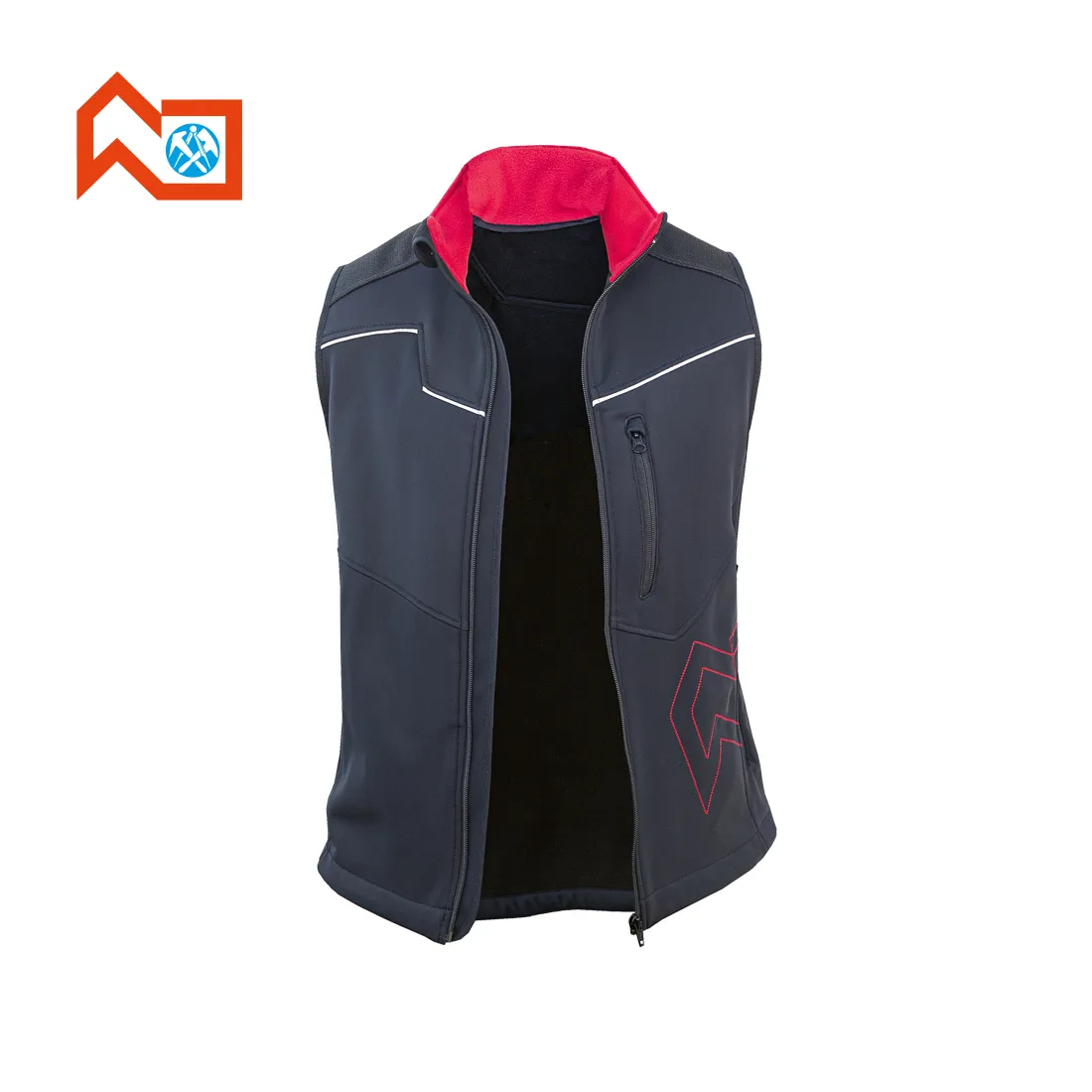 ROOFING XPERT - Softshell-Weste schwarz/rot