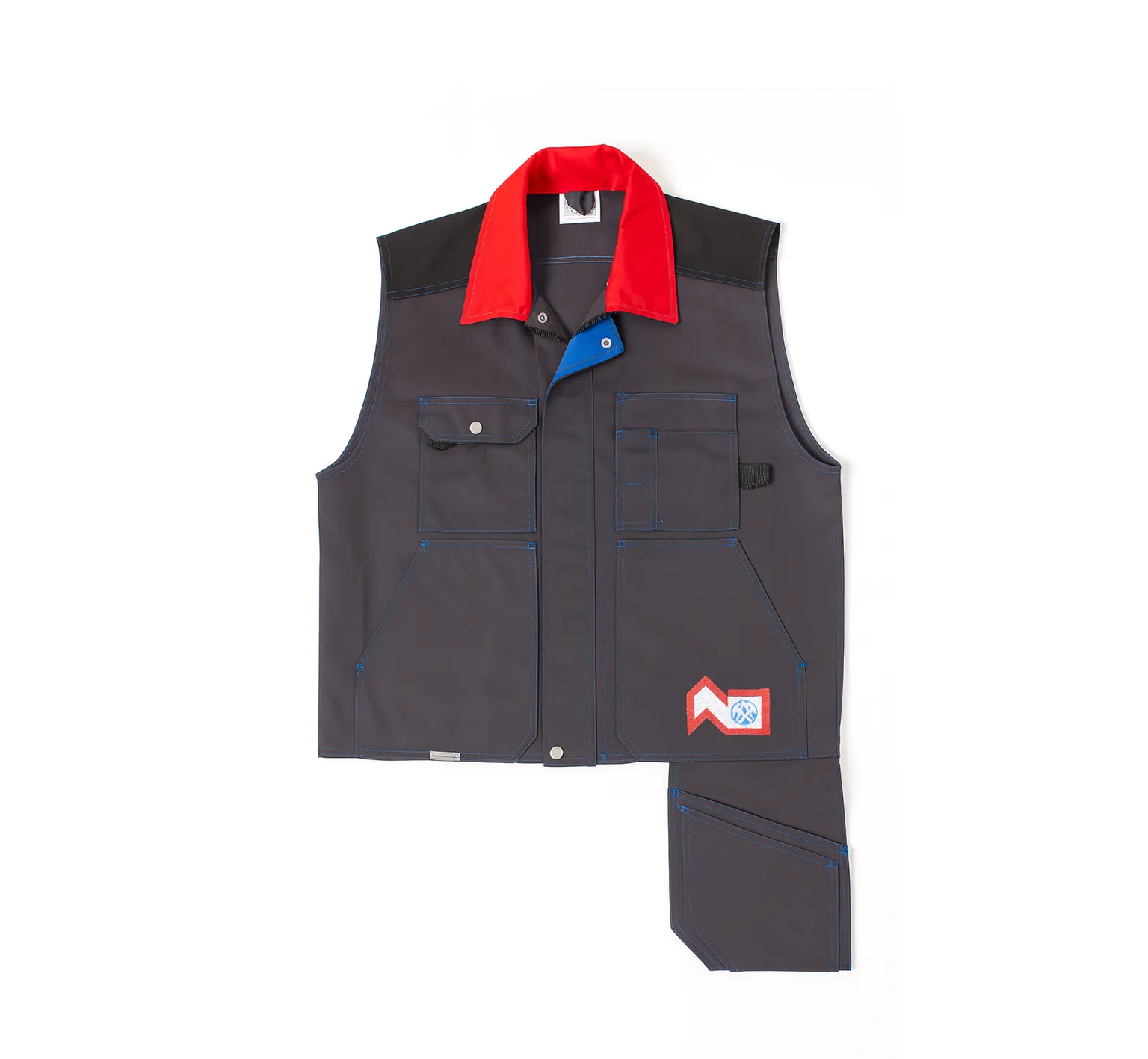 Funktionsweste "Obenauf" anthrazit/rot