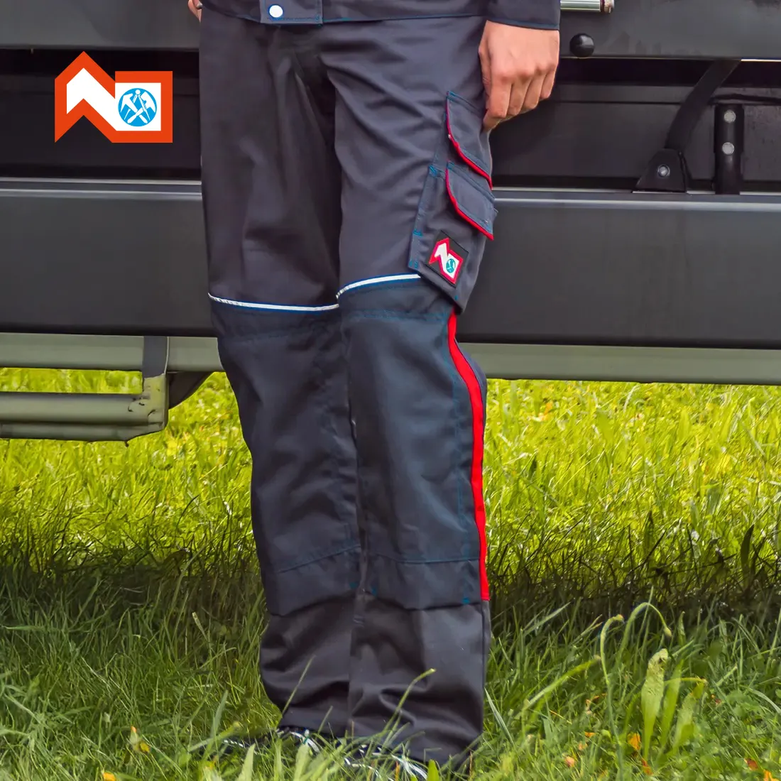 Bundhose "Obenauf" PRO anthrazit/rot