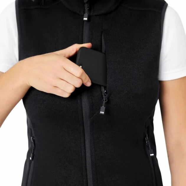 FHB - Strickfleeceweste ELSA Damen schwarz