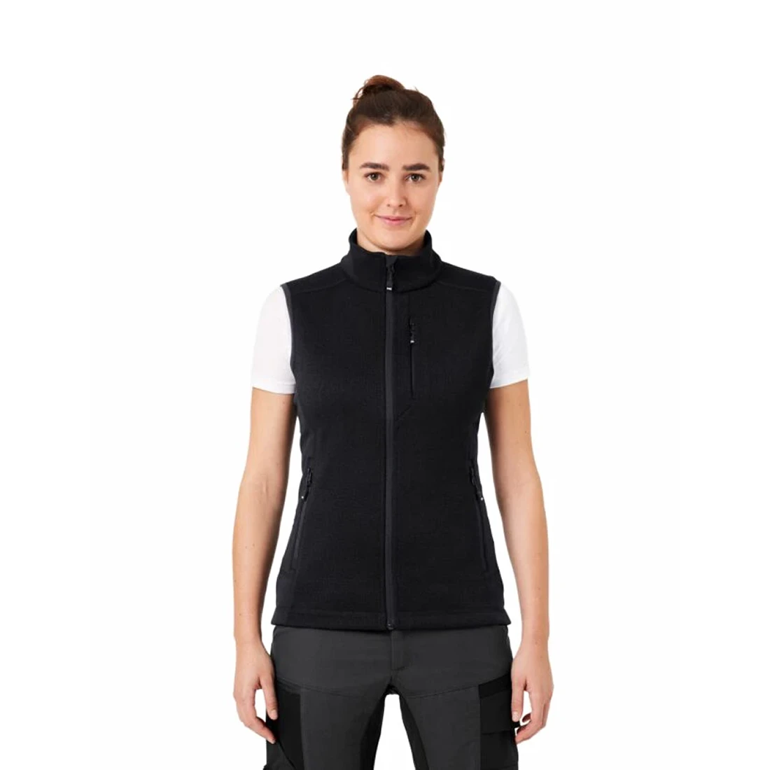 FHB - Strickfleeceweste ELSA Damen schwarz