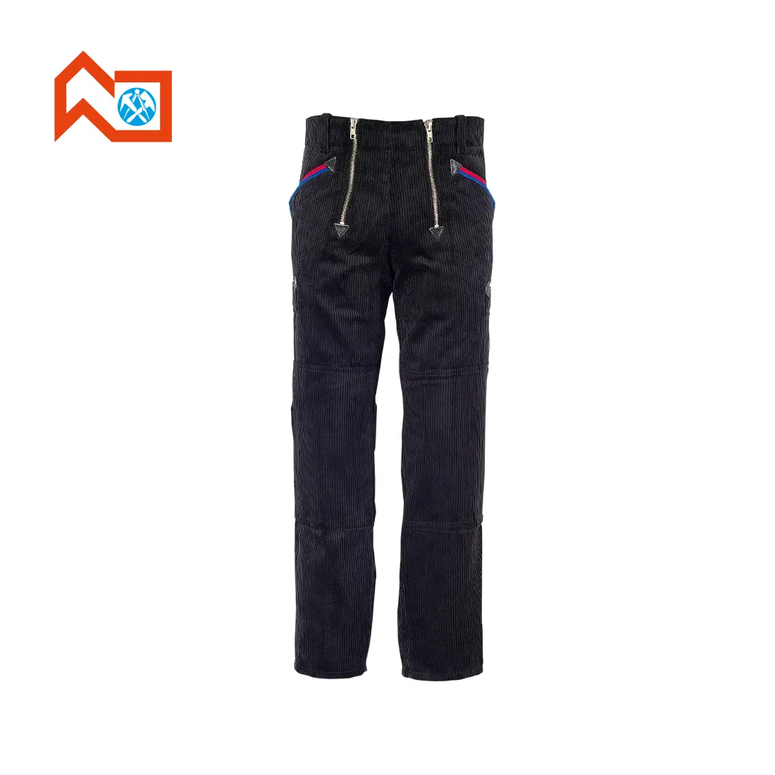JOB - Zunft-Cordbundhose schwarz mit blau/roter Taschenpaspelierung