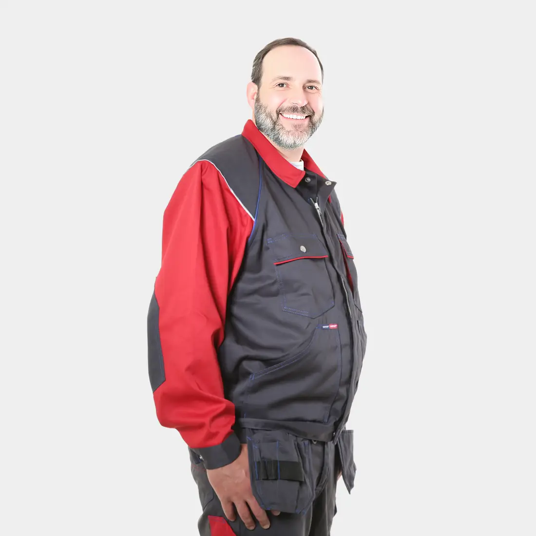 Bundjacke DACHDECKER "Obenauf" anthrazit/rot